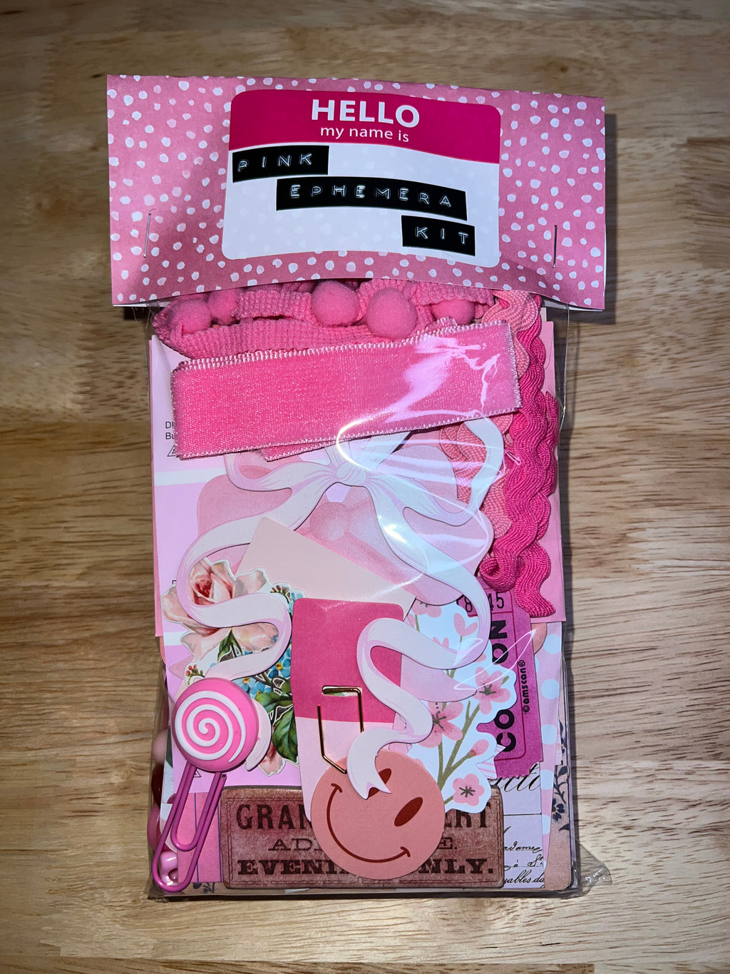 Pink Paper and Ephemera Kit #1