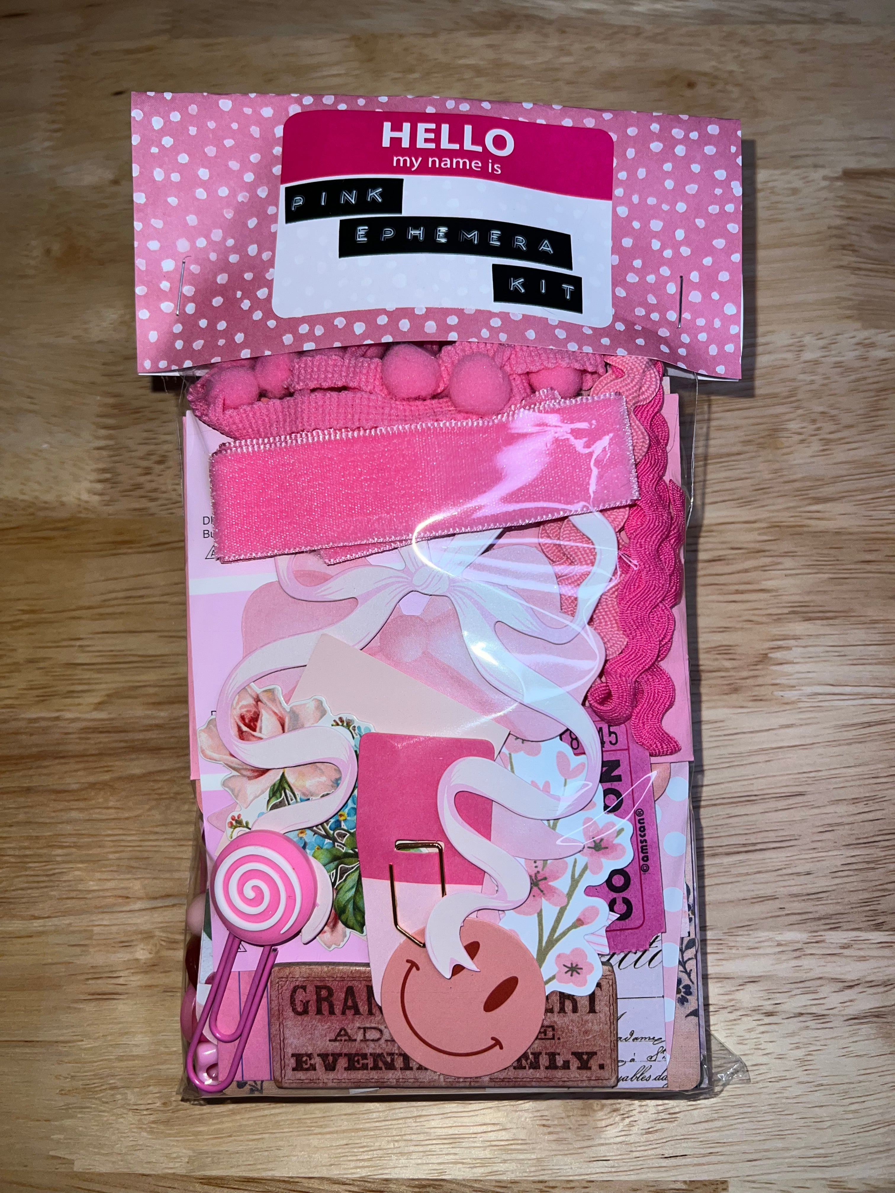Pink Paper and Ephemera Kit #1