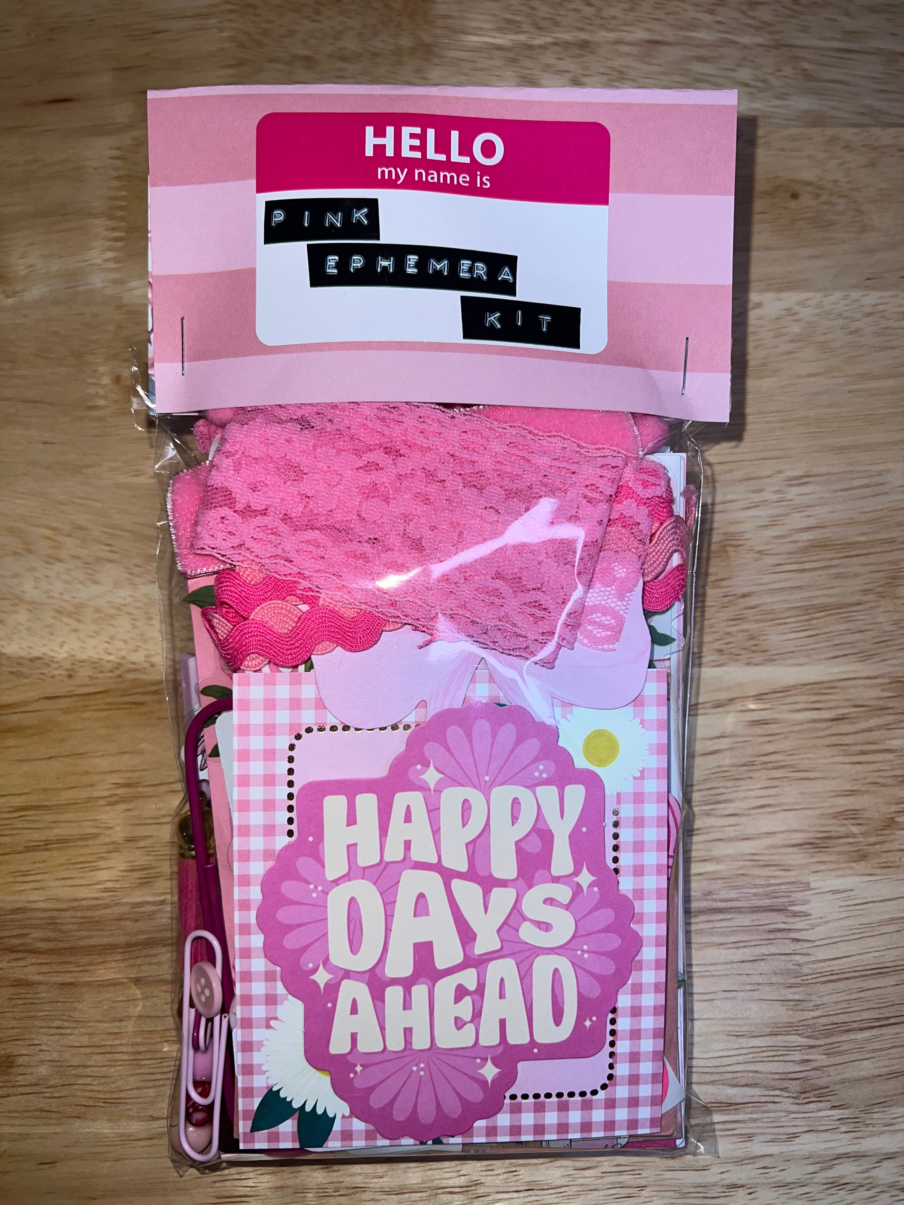 Pink Paper and Ephemera Kit #2