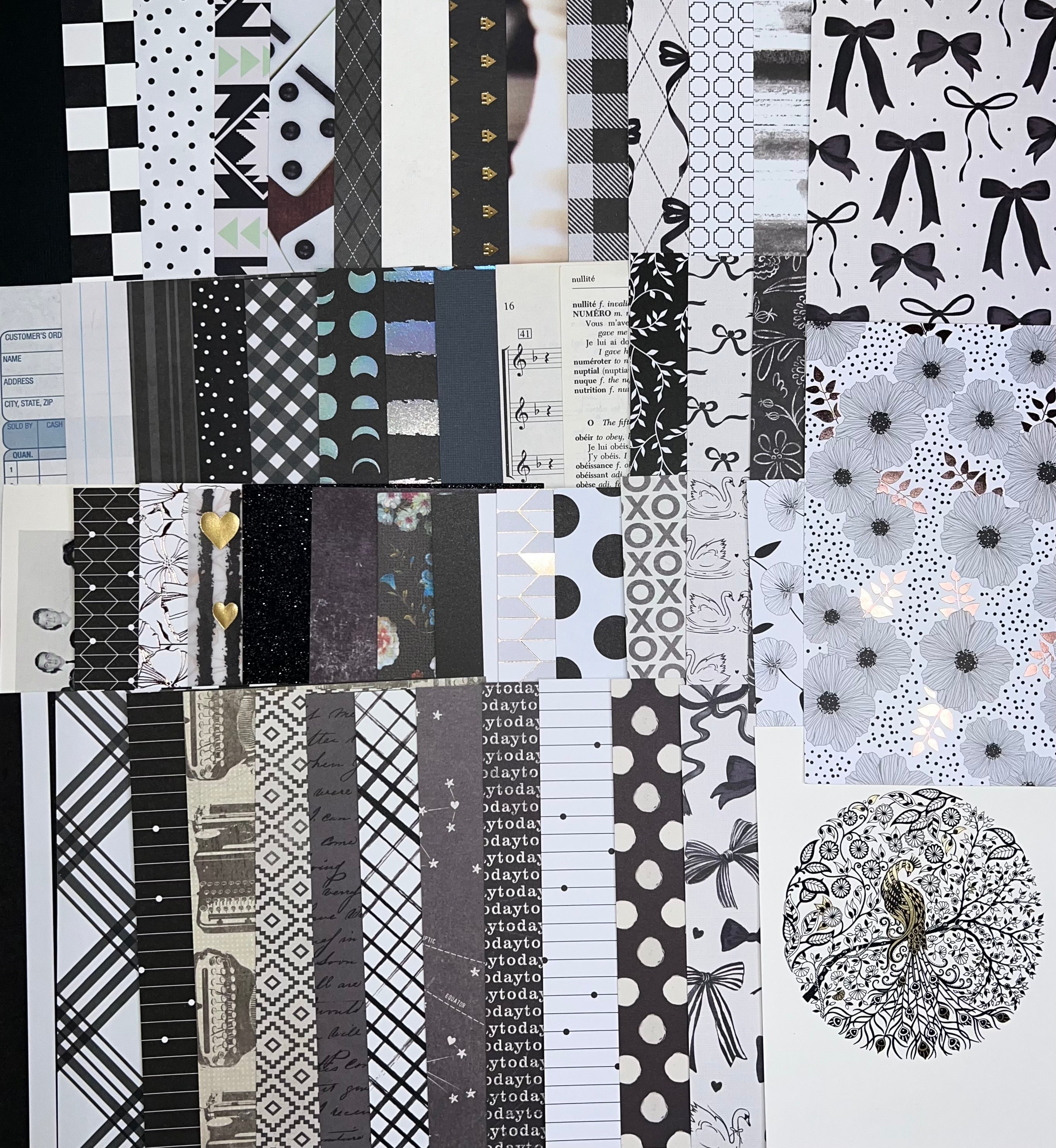 Black & White Paper and Ephemera Kit #1