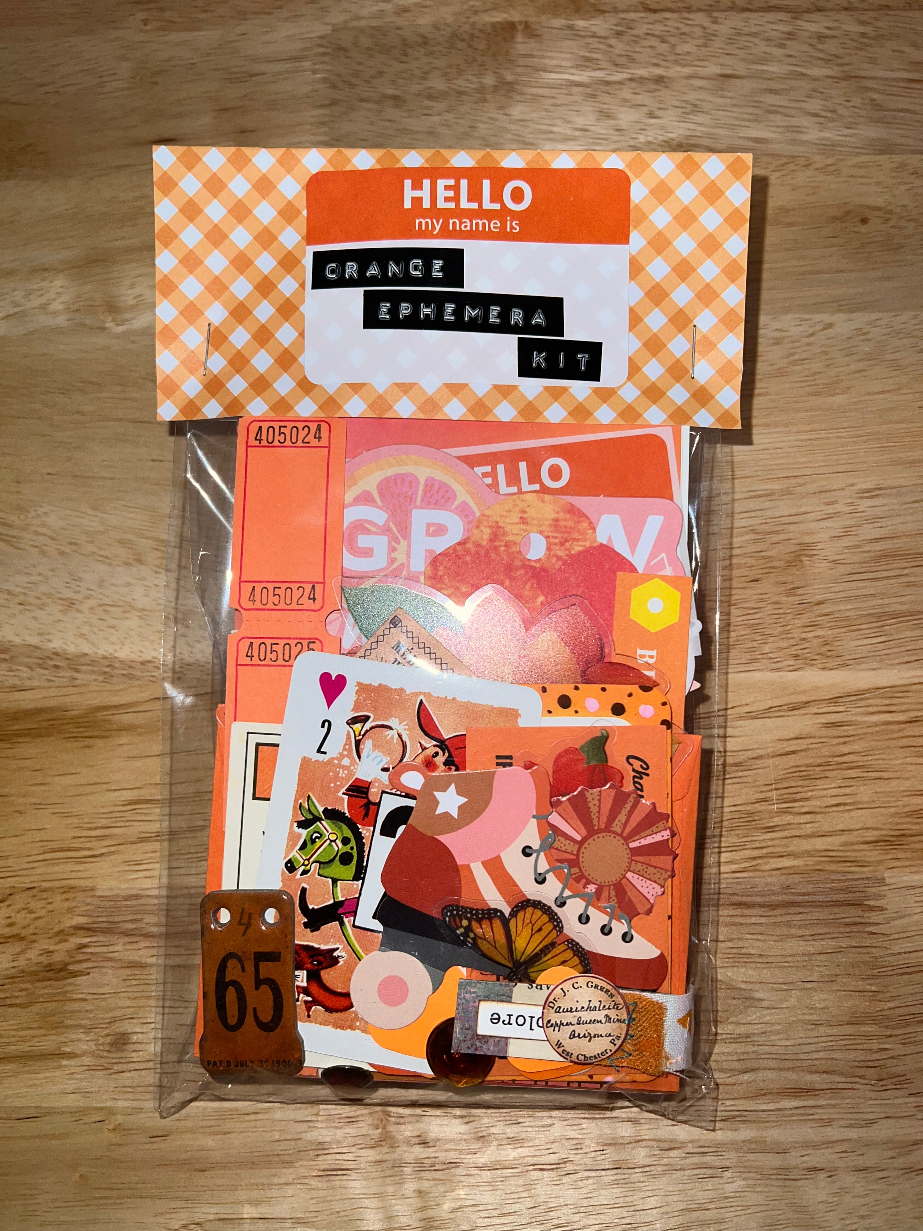 Orange Paper and Ephemera Kit #1