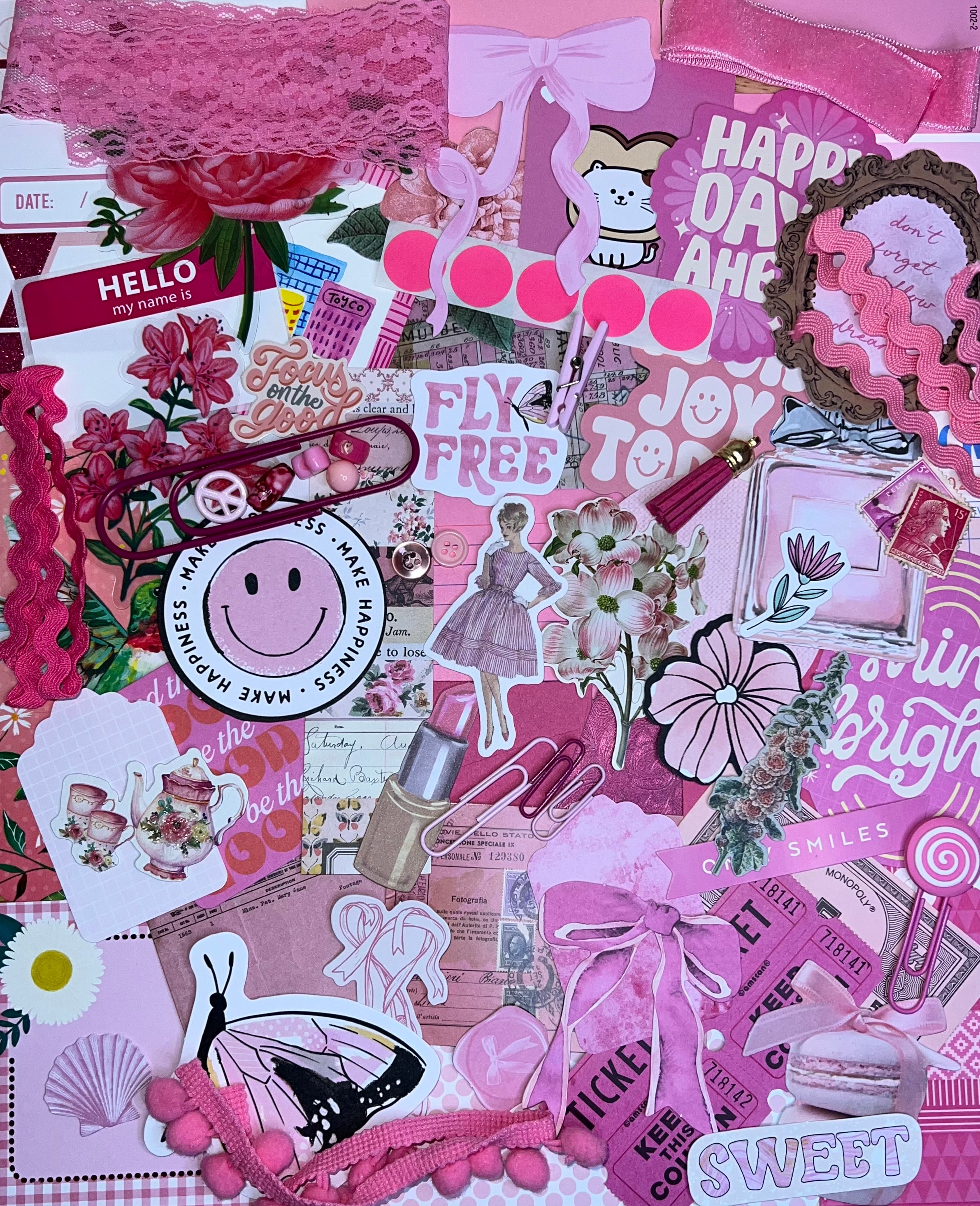 Pink Paper and Ephemera Kit #2