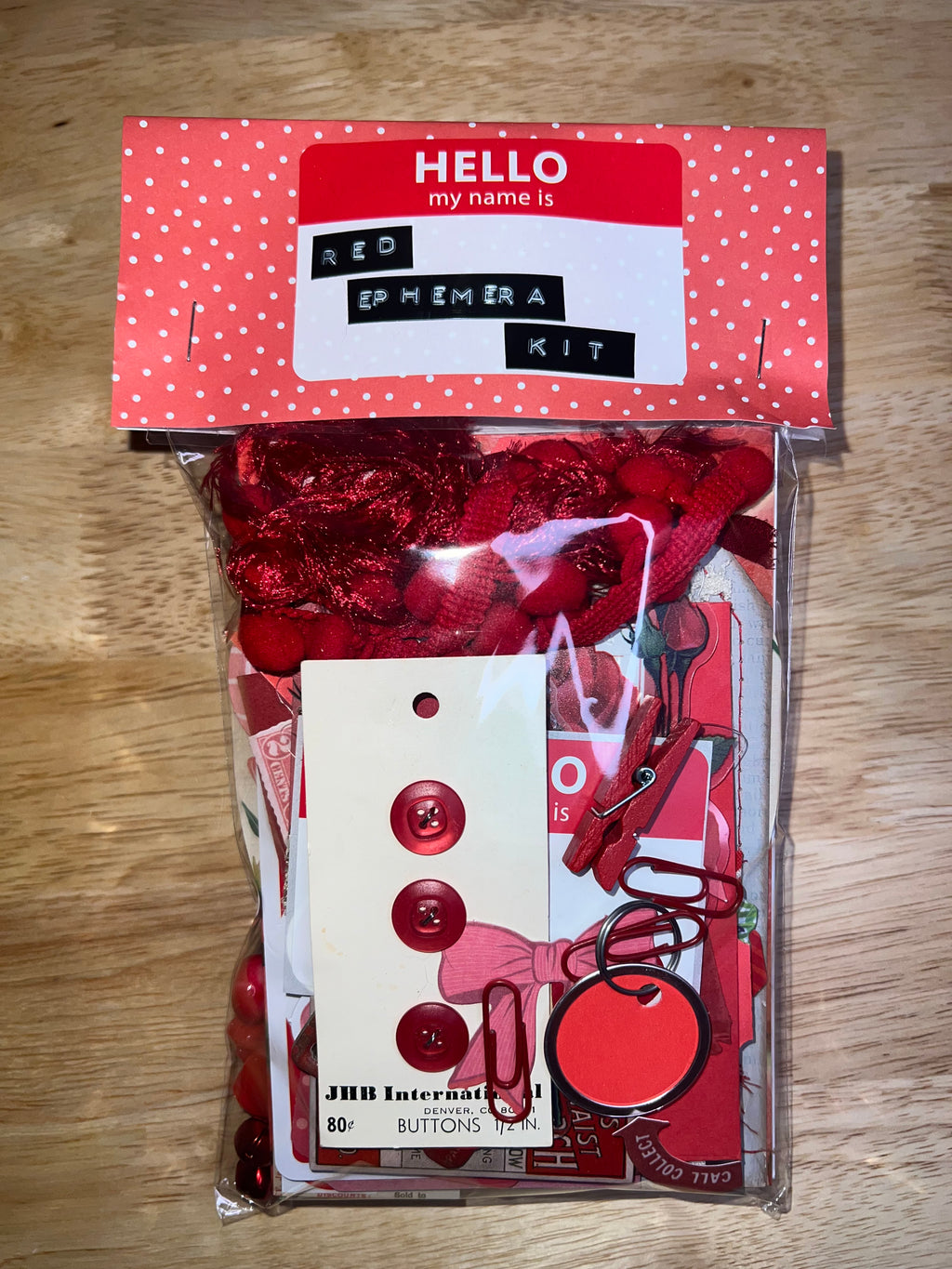 Red Paper and Ephemera Kit #1