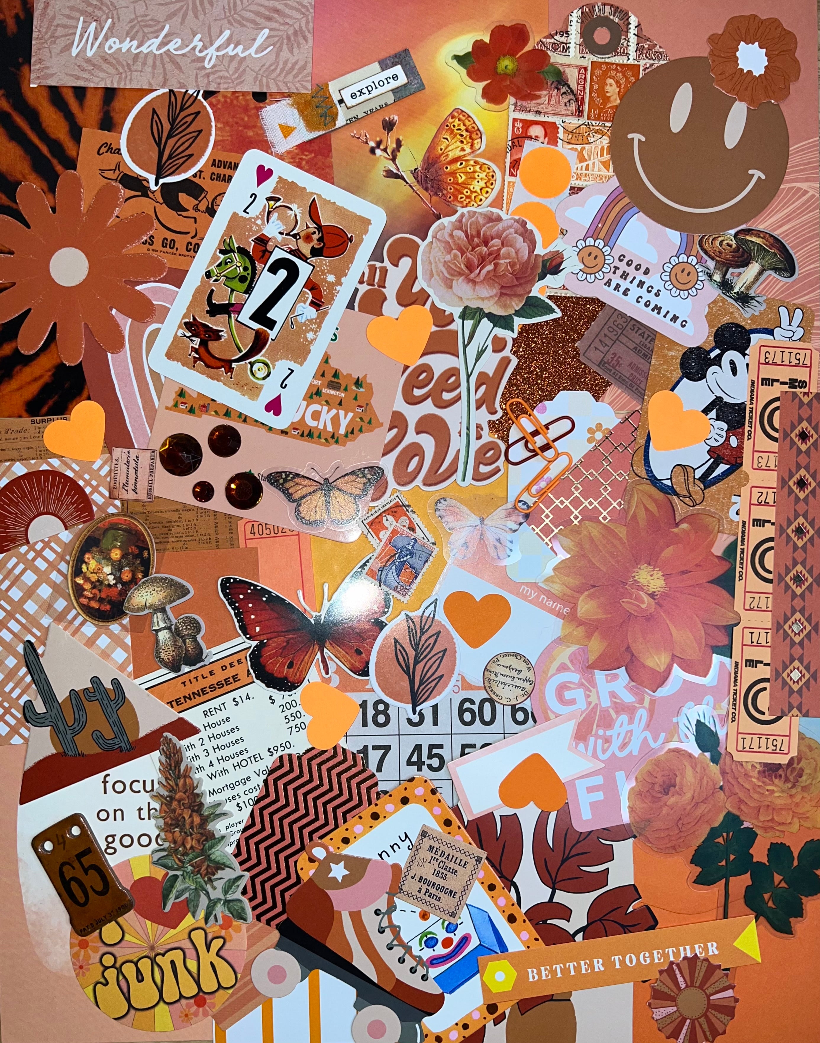 Orange Paper and Ephemera Kit #1