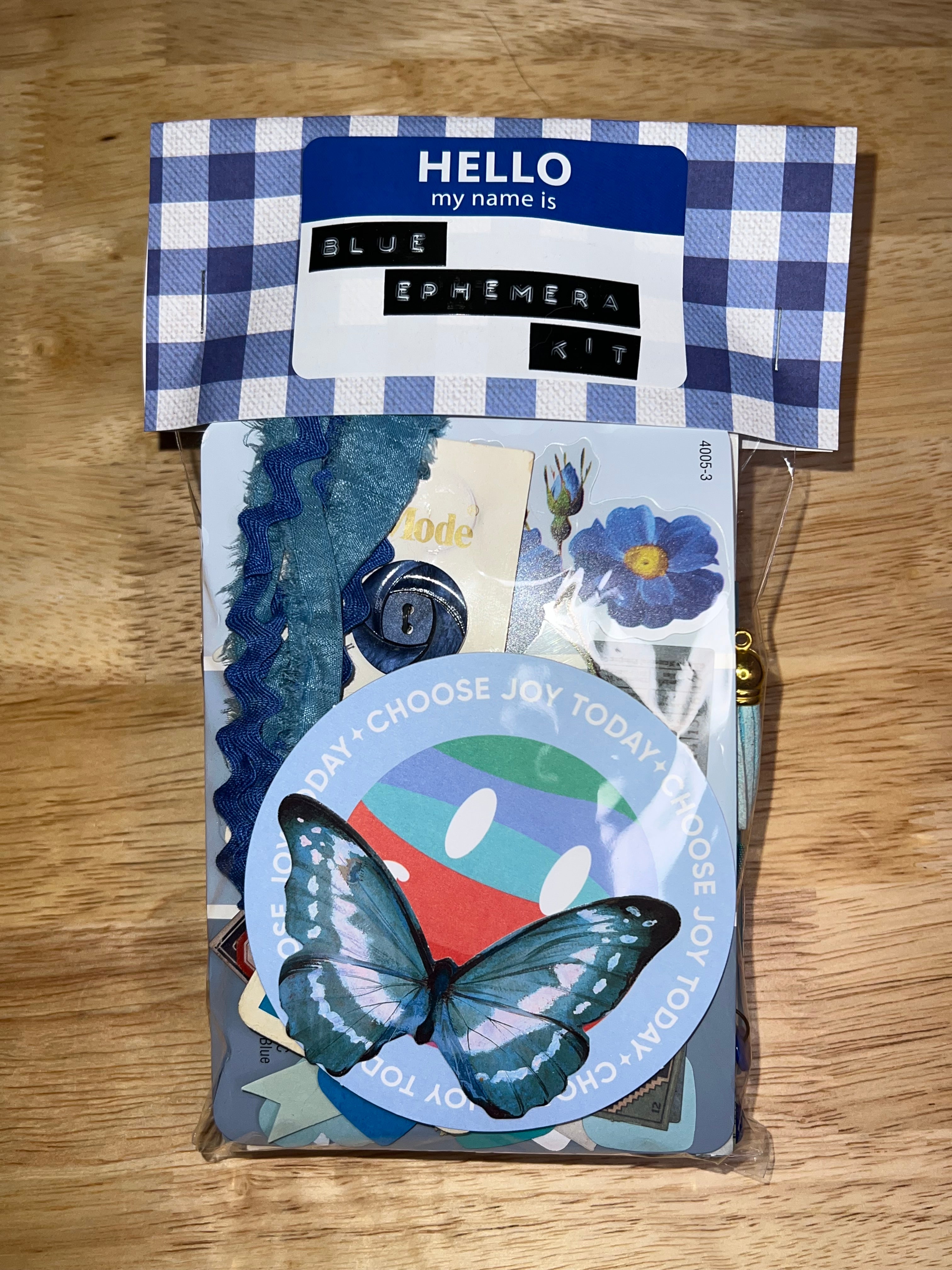 Blue Paper and Ephemera Kit #1