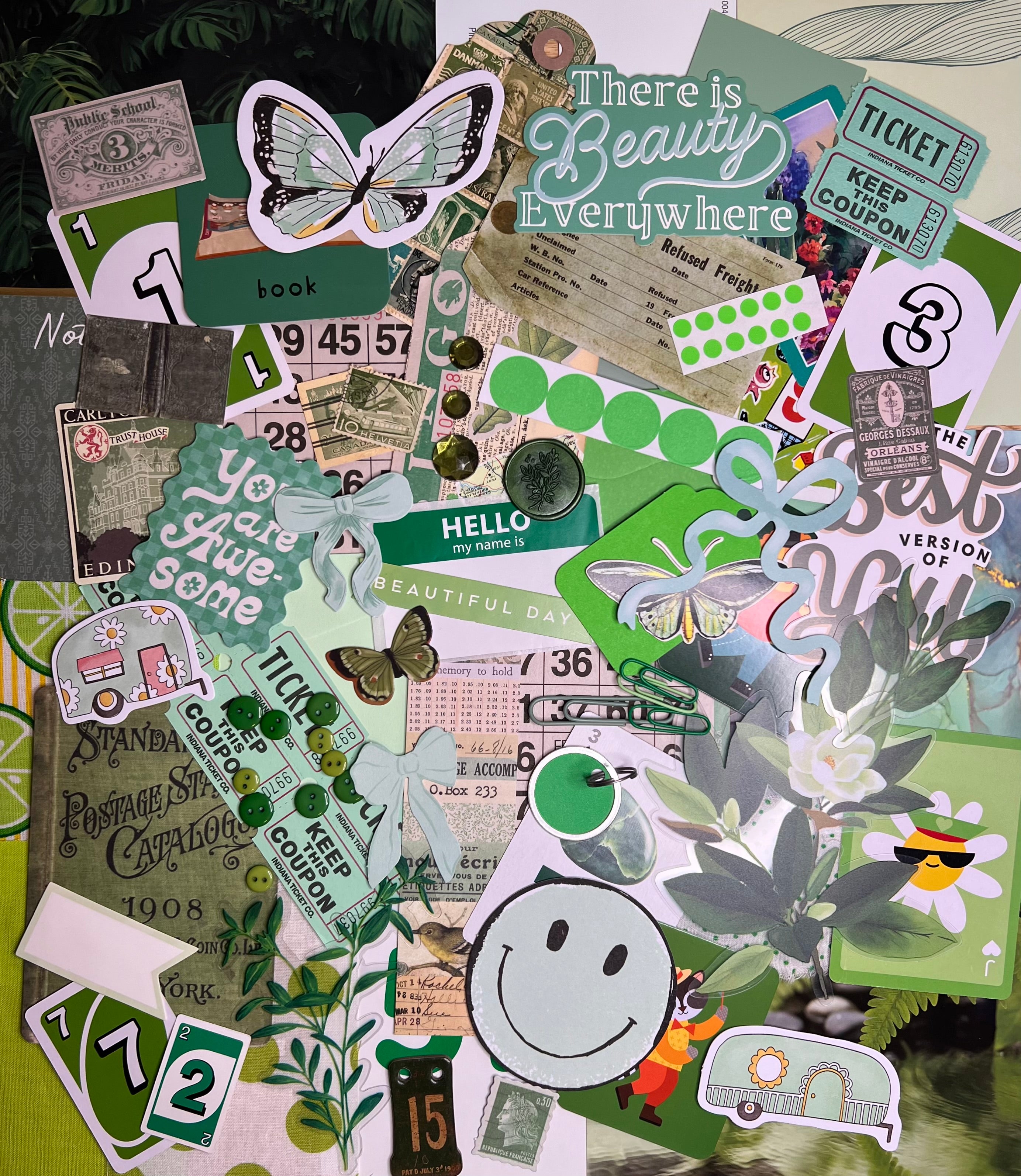 Green Paper and Ephemera Kit #1