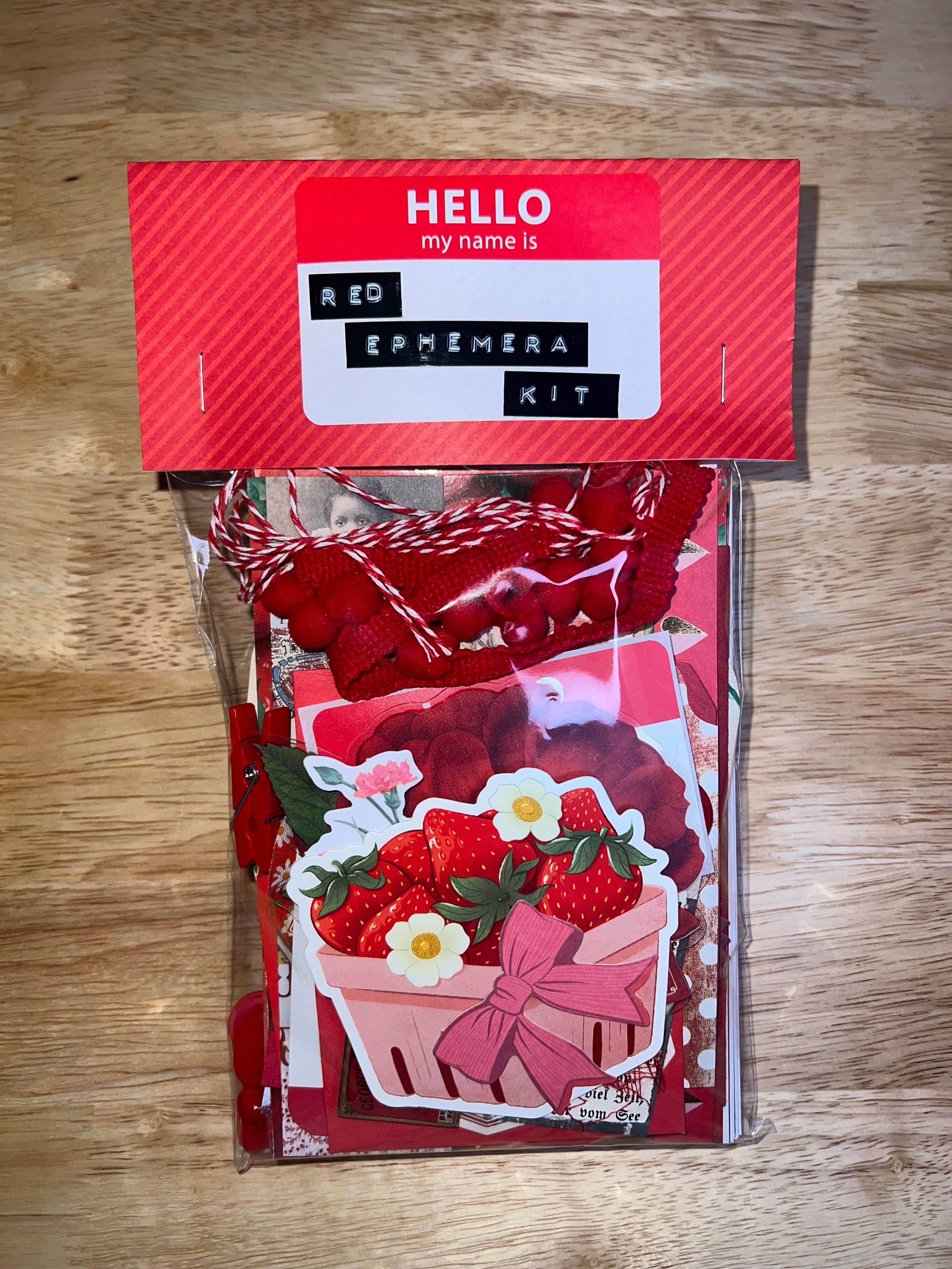 Red Paper and Ephemera Kit #2