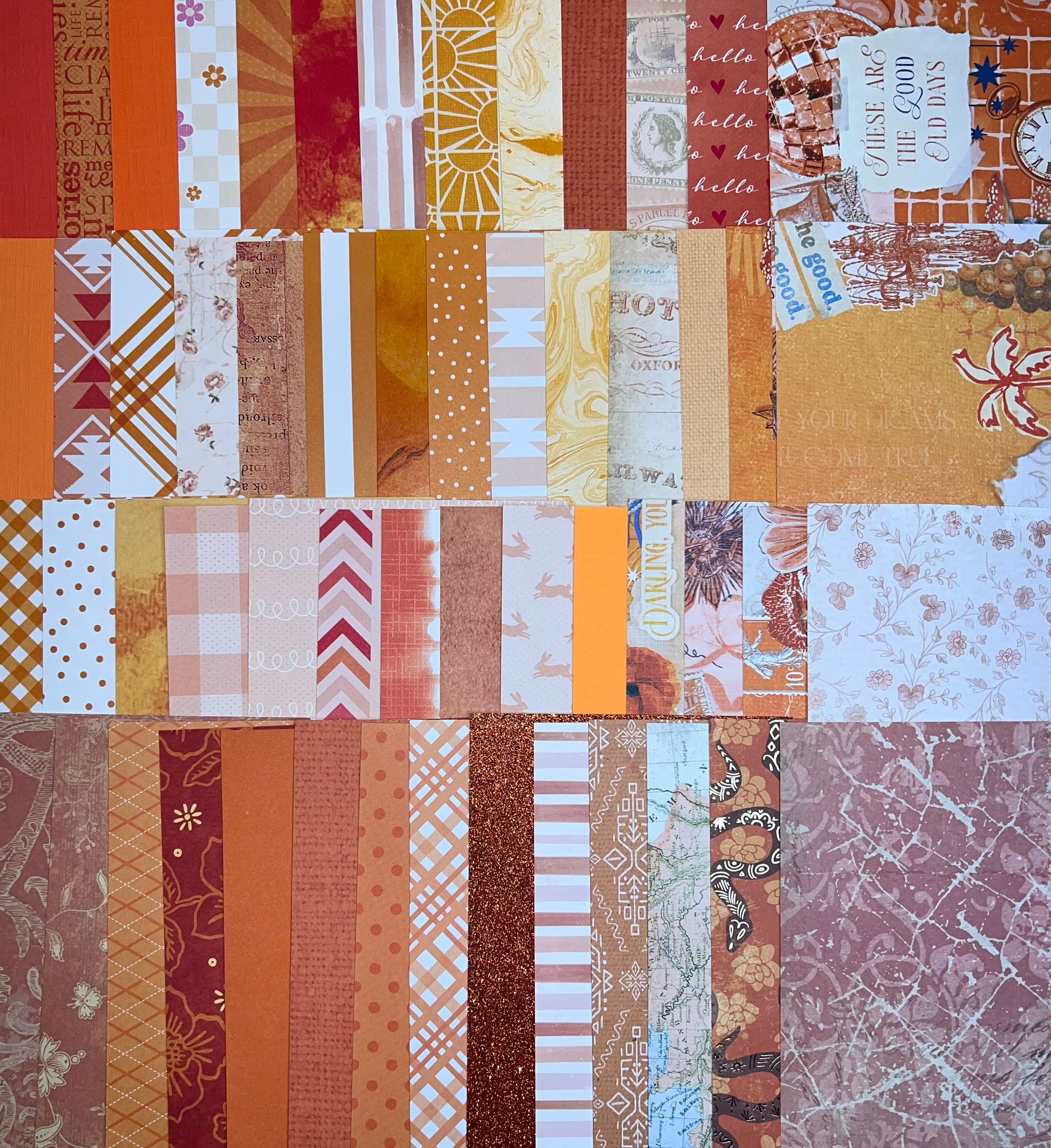 Orange Paper and Ephemera Kit #1