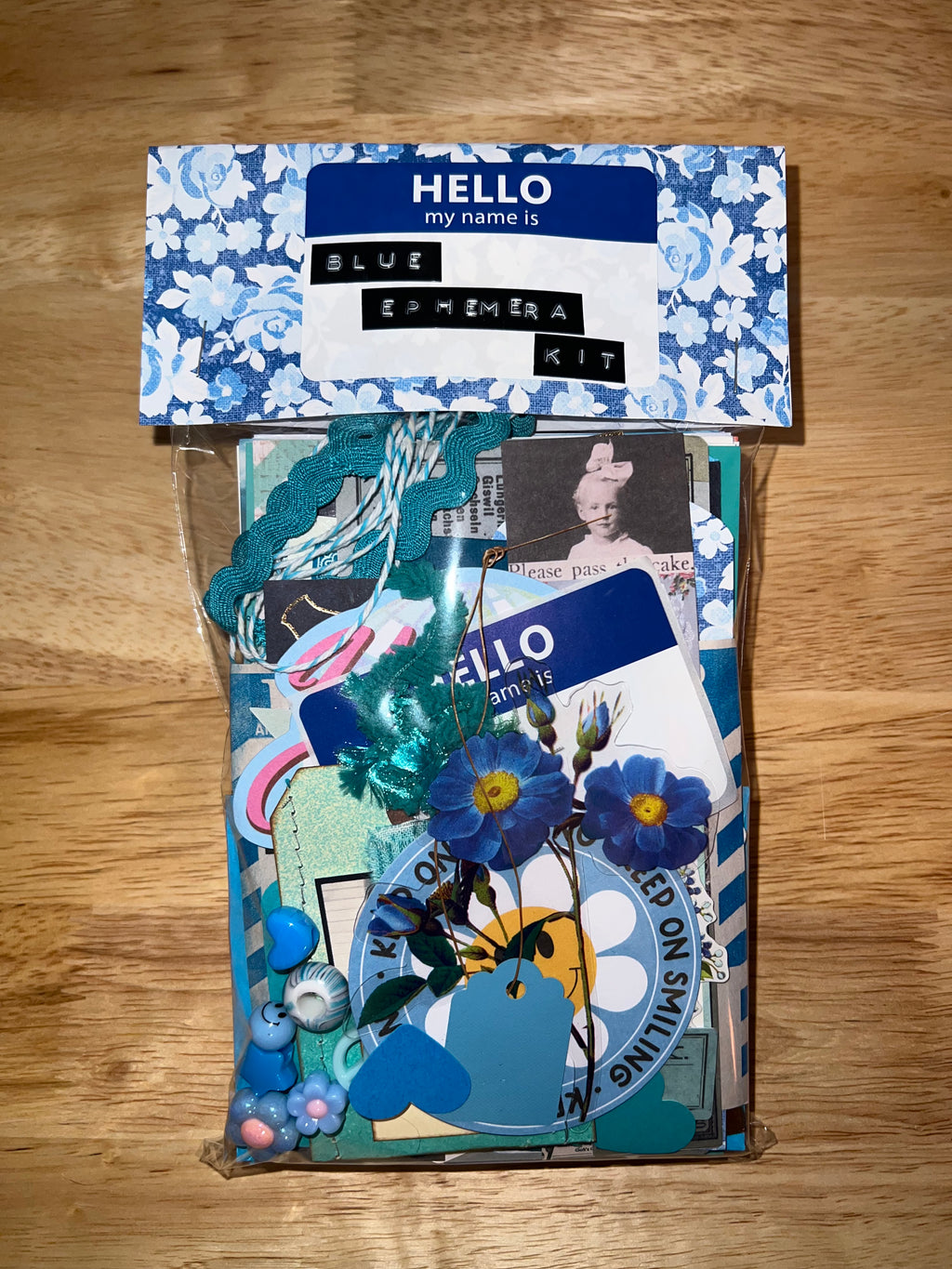 Blue Paper and Ephemera Kit #2