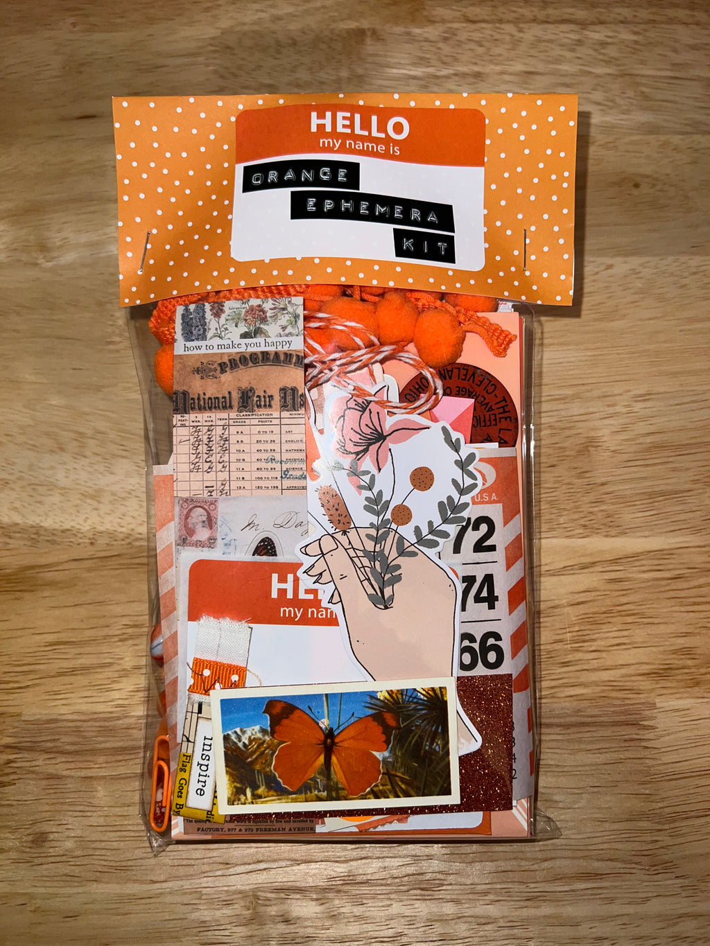 Orange Paper and Ephemera Kit #2
