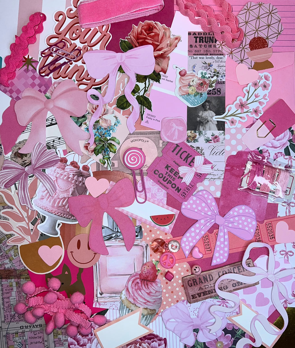 Pink Paper and Ephemera Kit #1
