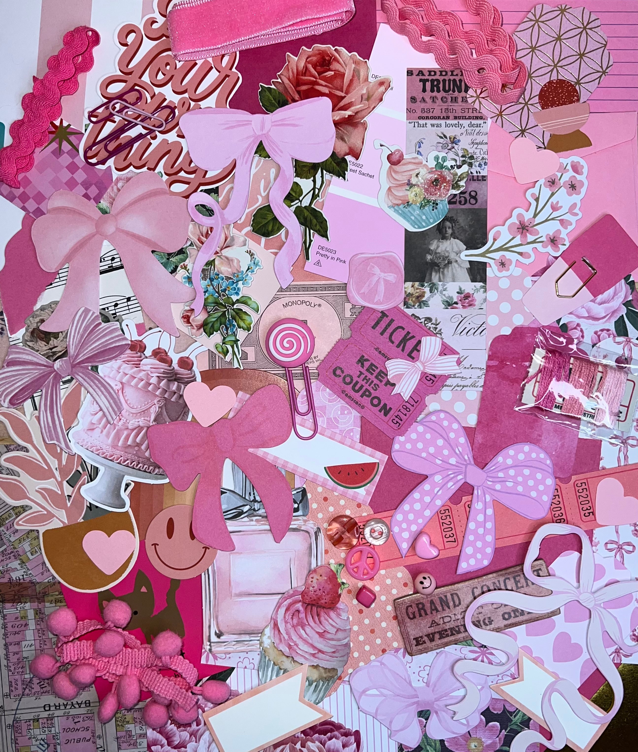 Pink Paper and Ephemera Kit #1