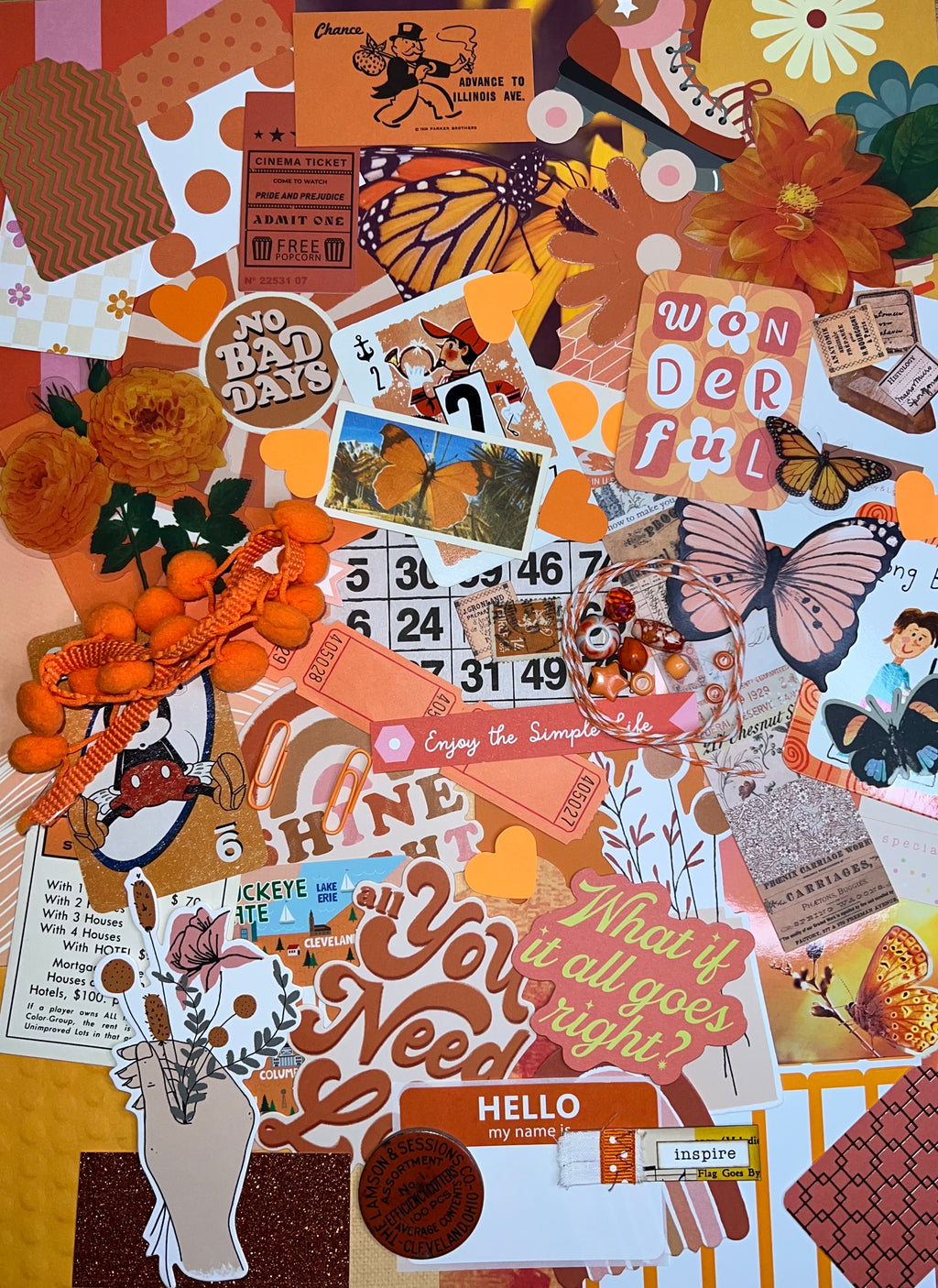 Orange Paper and Ephemera Kit #2
