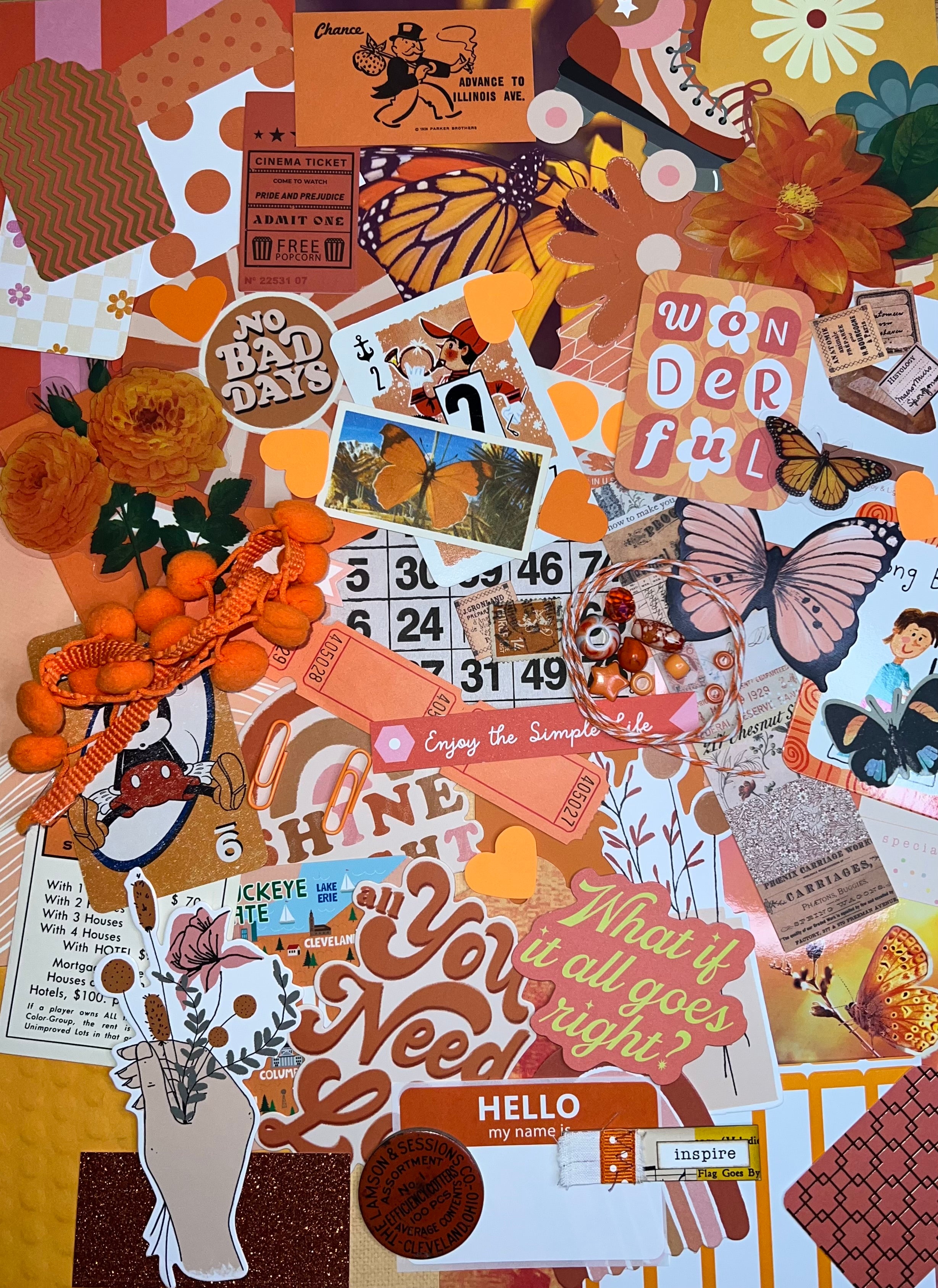 Orange Paper and Ephemera Kit #2