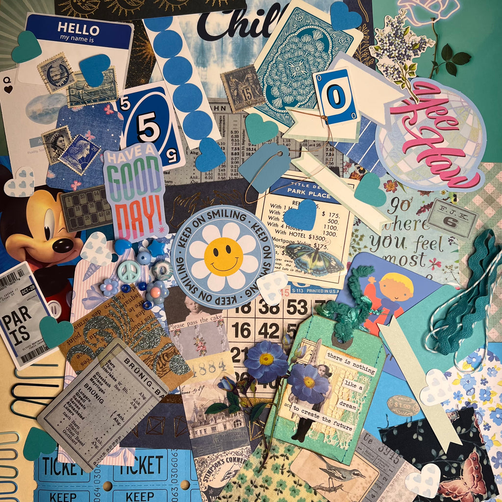 Blue Paper and Ephemera Kit #2