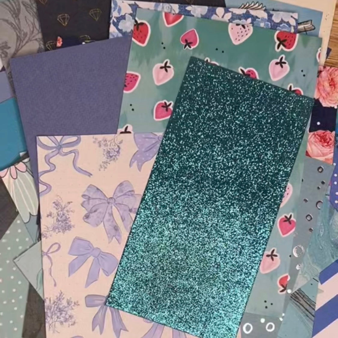 Blue Paper and Ephemera Kit #1