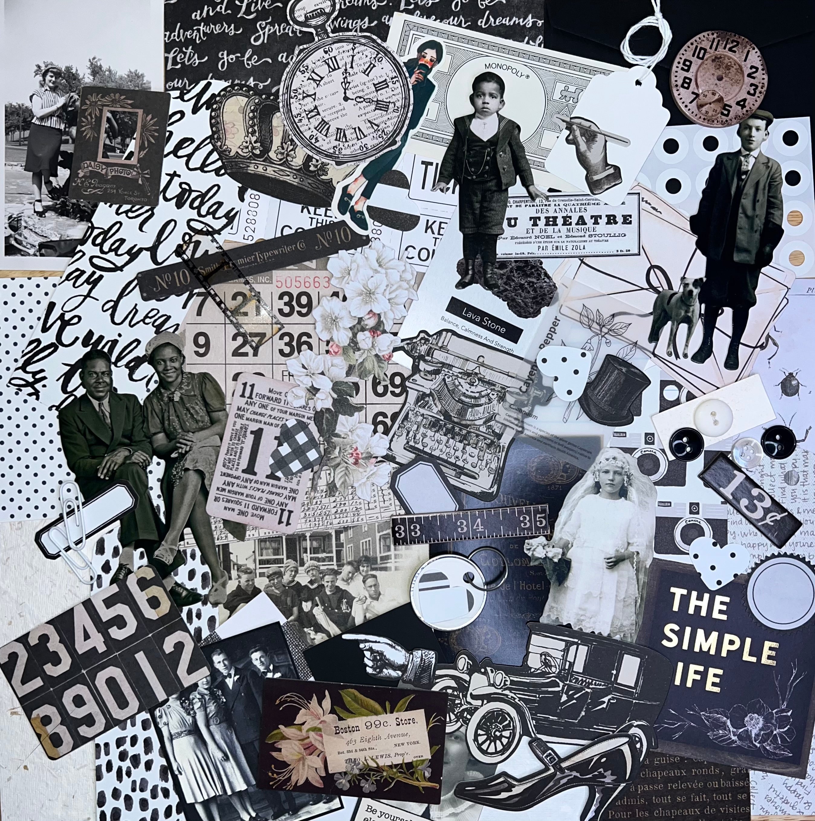 Black & White Paper and Ephemera Kit #1