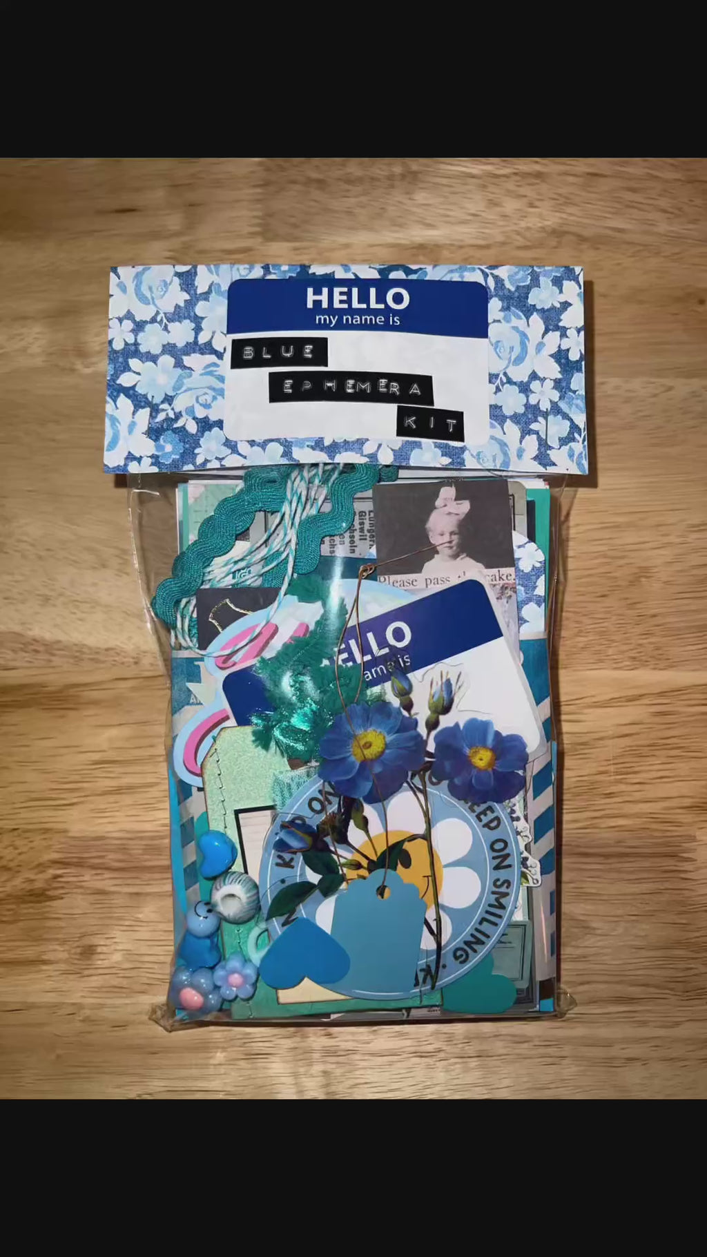 Blue Paper and Ephemera Kit #2