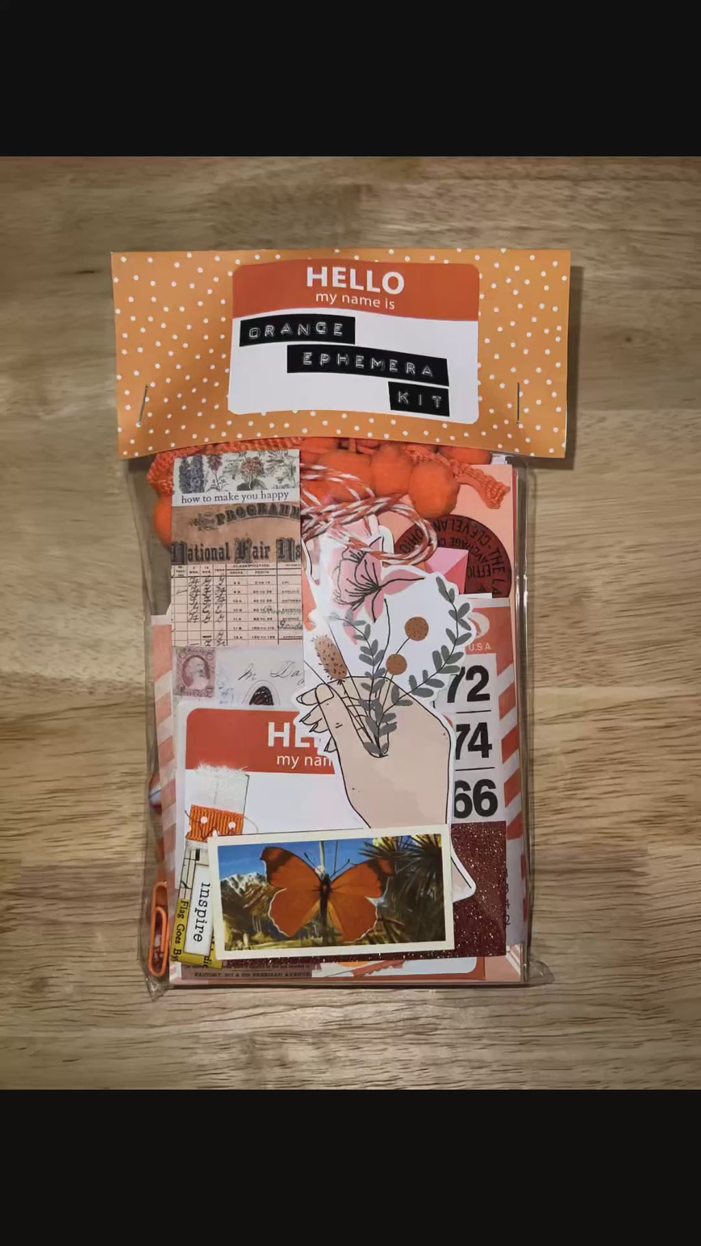Orange Paper and Ephemera Kit #1