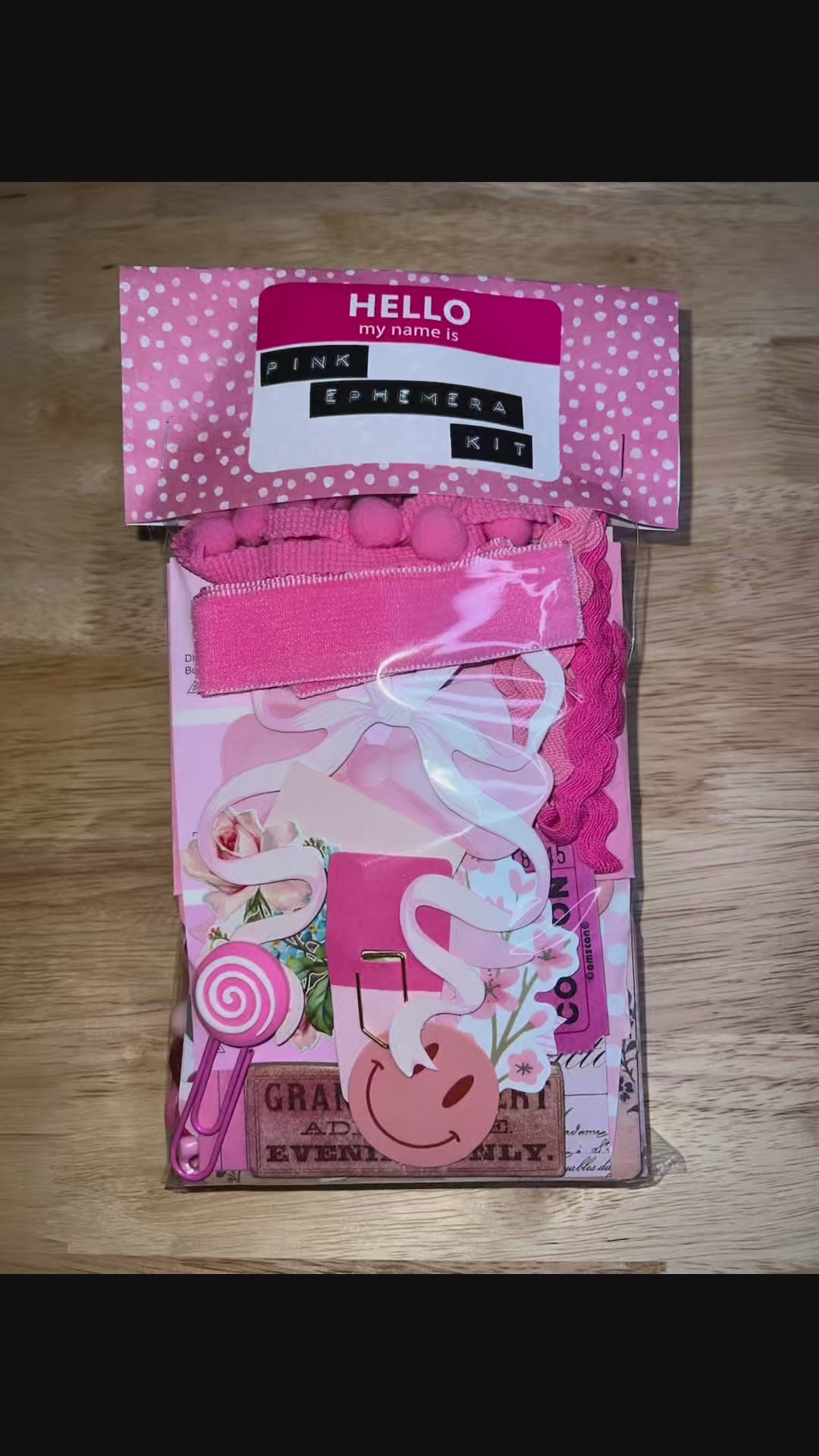 Pink Paper and Ephemera Kit #1