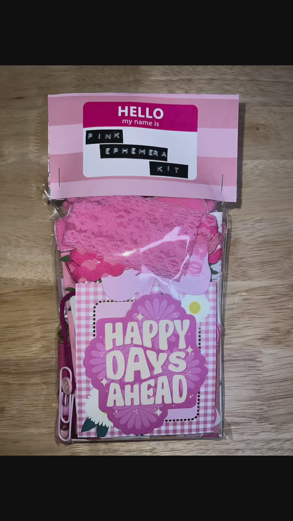 Pink Paper and Ephemera Kit #2