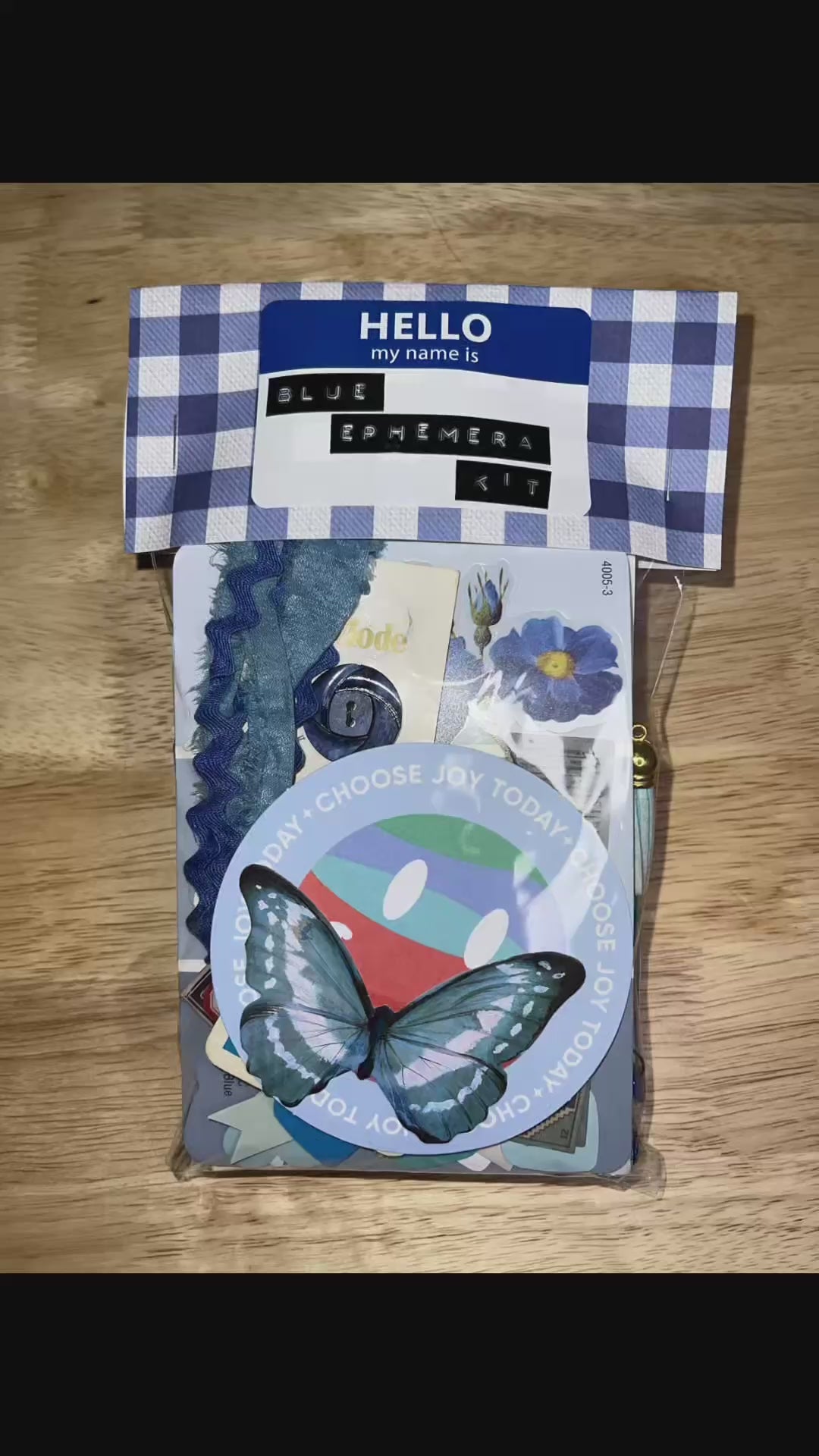 Blue Paper and Ephemera Kit #1