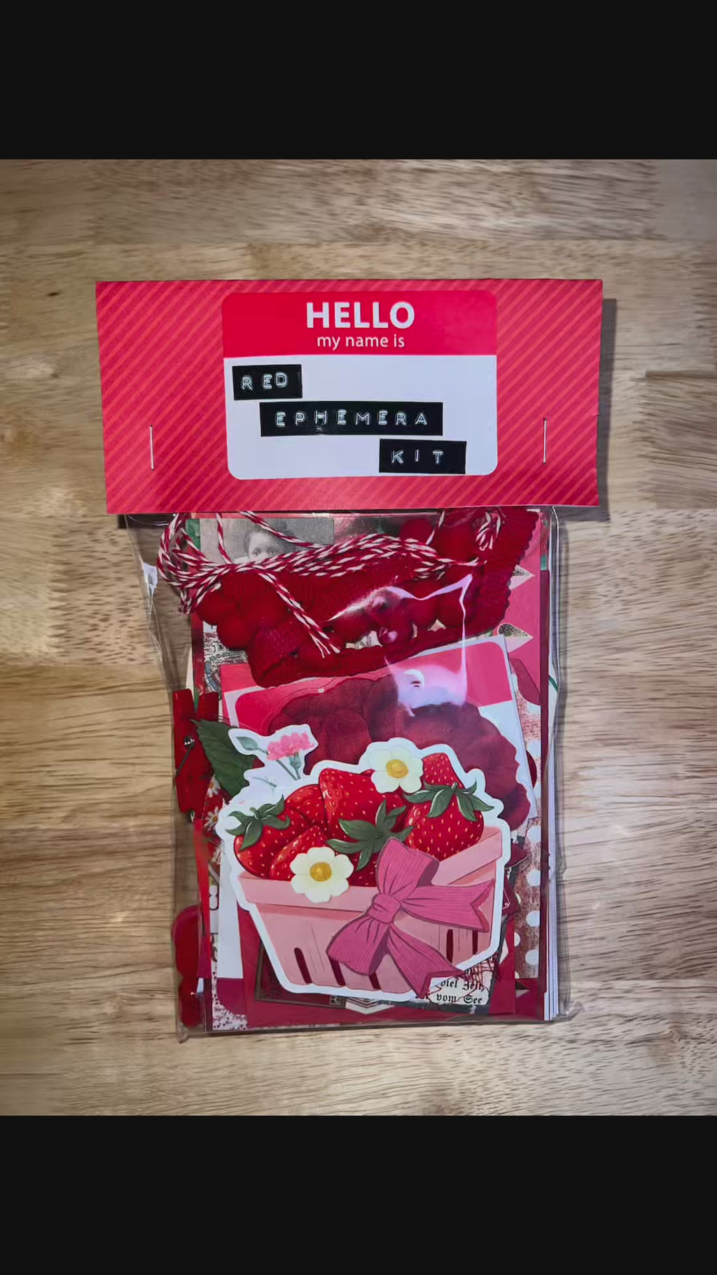 Red Paper and Ephemera Kit #1