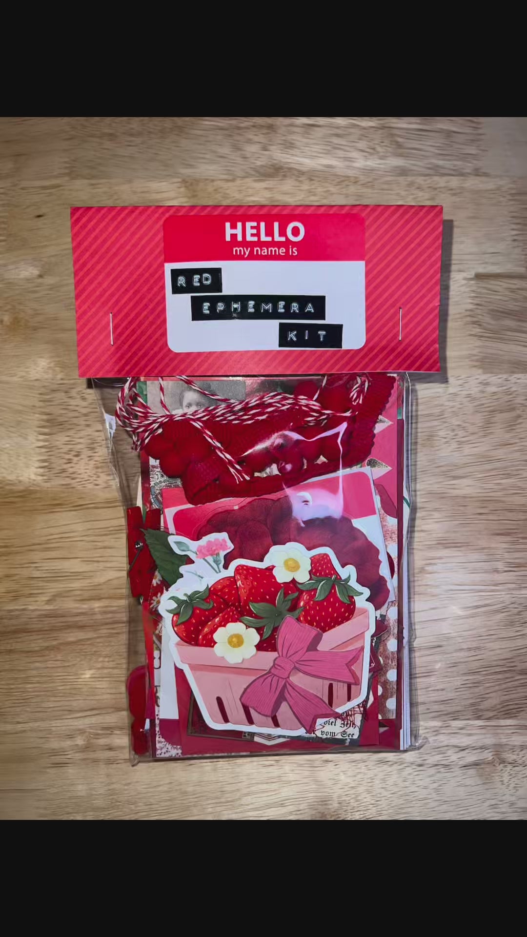 Red Paper and Ephemera Kit #1